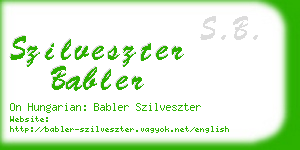 szilveszter babler business card